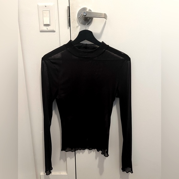 Sheer black tight fit long sleeve - Picture 1 of 5